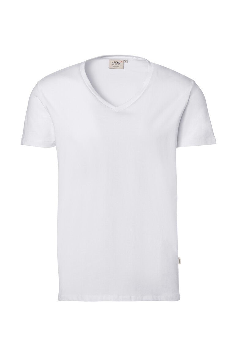 HAKRO No. 272 V-Shirt Stretch in weiß