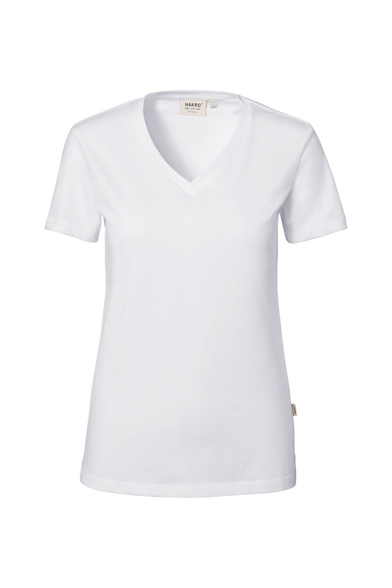 HAKRO No. 172 Damen V-Shirt Stretch in weiß