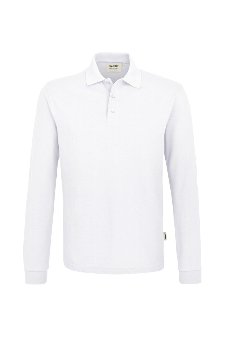 HAKRO No. 815 Longsleeve-Poloshirt MIKRALINAR® in weiß