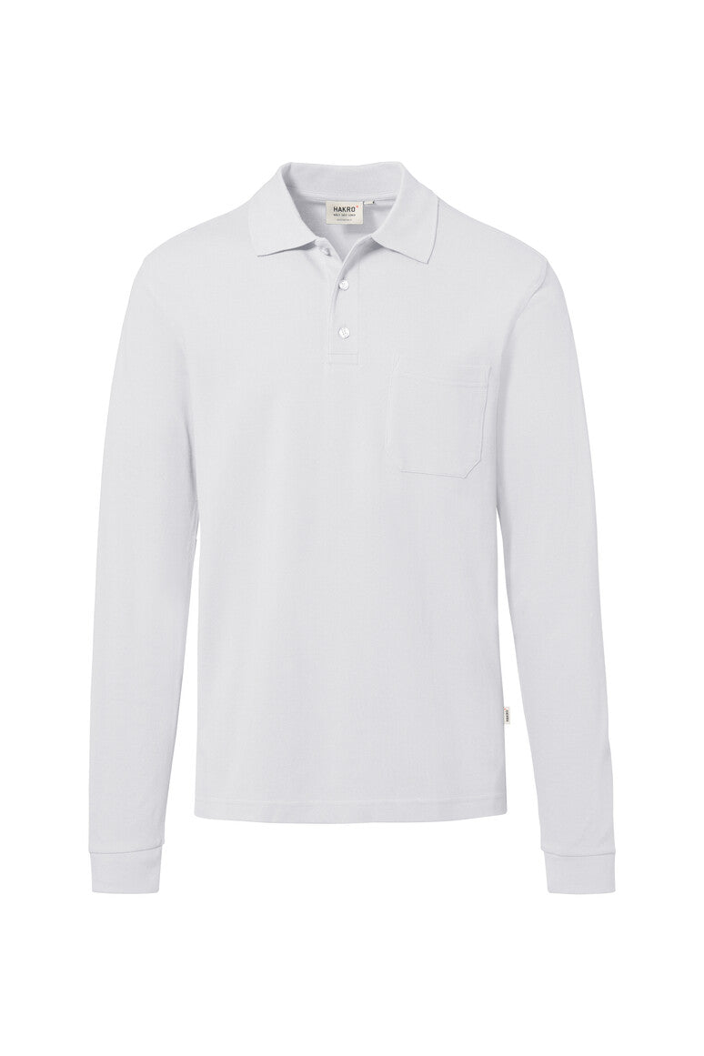 HAKRO No. 817 Pocket-Long-Sleeve-Polo MIKRALINAR® ECO in weiß