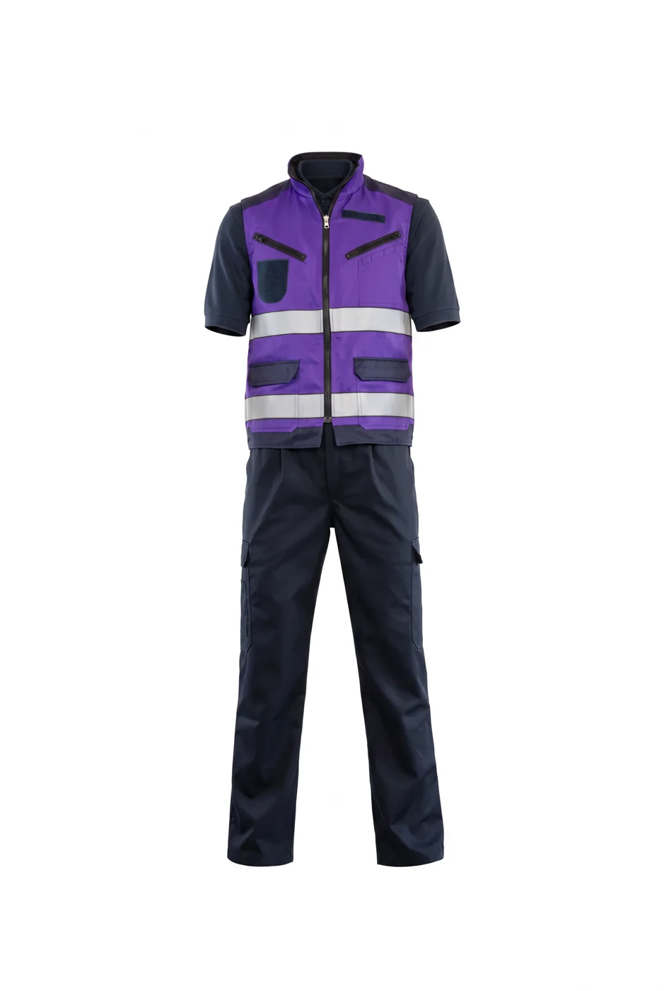 Notfallseelsorge Thermoweste violett / marine – Vorderansicht