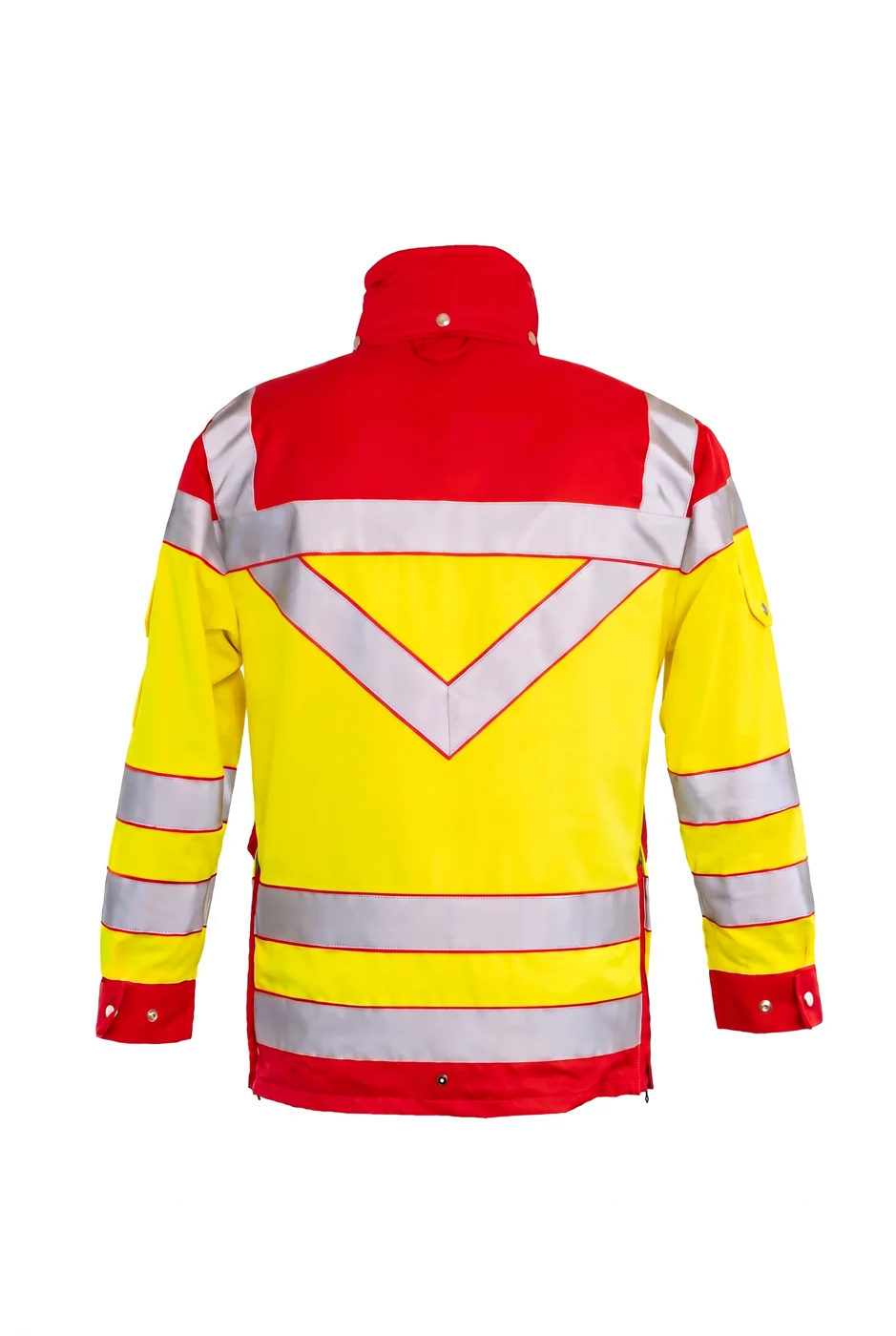 RD Jacke New Aspekt Performance 2026 – leuchtgelb / rot, Rückansicht