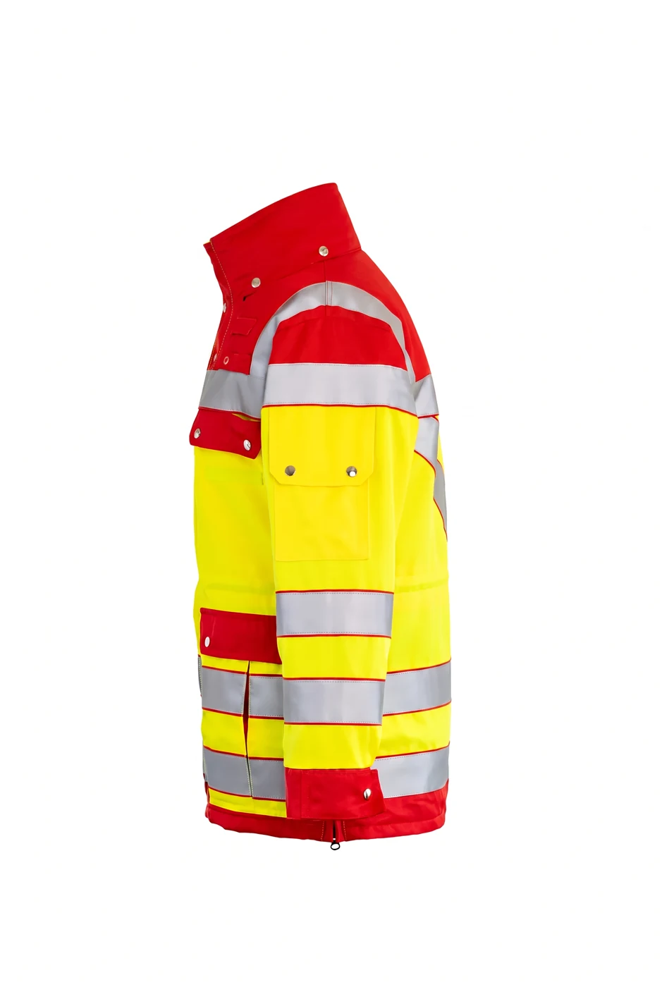 RD Jacke New Aspekt Performance 2026 – leuchtgelb / rot, Seitenansicht