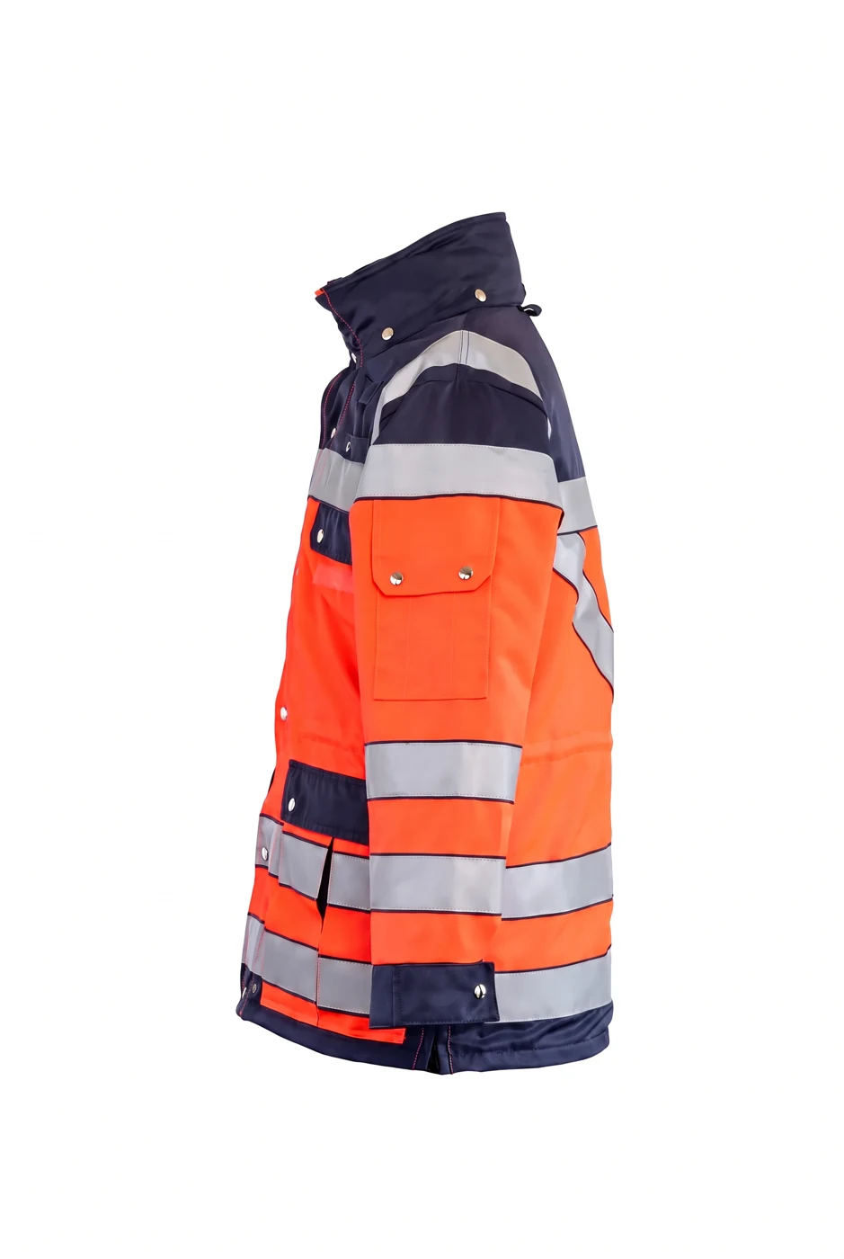 RD Jacke New Aspekt Performance 2026 – leuchtrot / marine, Seitenansicht