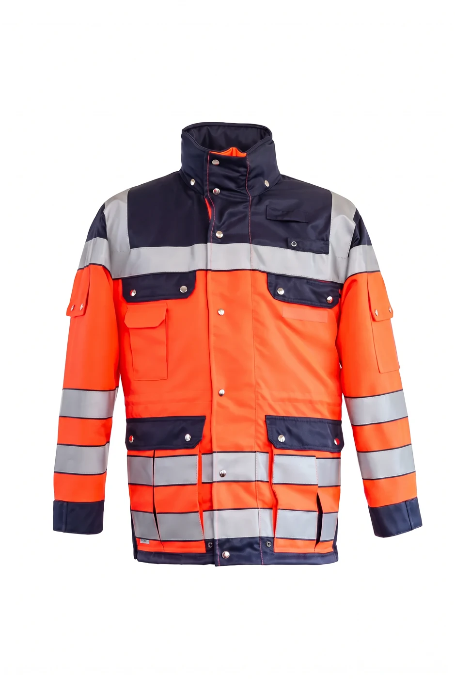 RD Jacke New Aspekt Performance 2026 – leuchtrot / marine, Vorderansicht